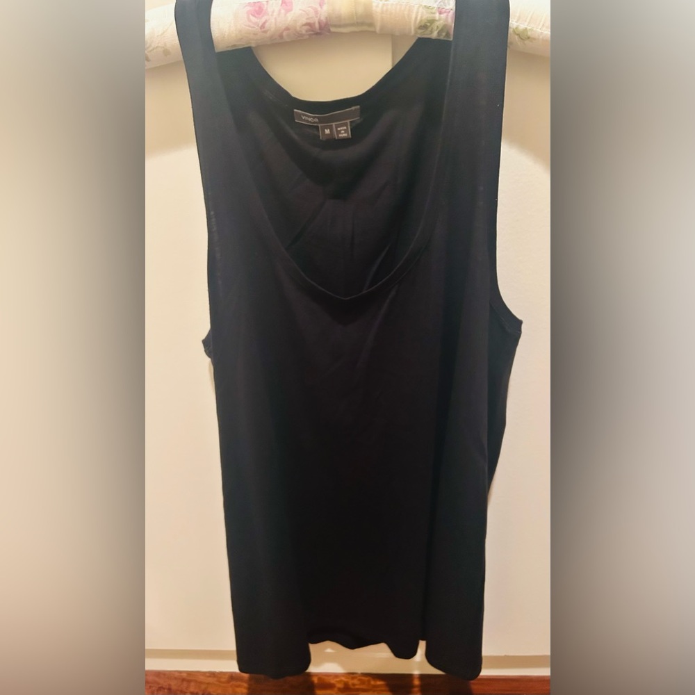 Vince black long tank top